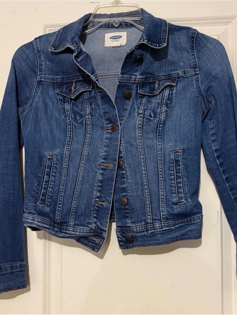 Old Navy Medium Blue Denim Jacket - Button-Front Jean Jacket